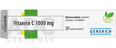 Levně GENERICA spol. s r.o. GENERICA Vitamin C 1000 mg tbl eff 1x20 ks 20 ks