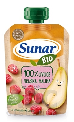 Levně HERO CZECH s.r.o. Sunar BIO Kapsička Hruška, malina 100% ovoce (od ukonč. 4. měsíce) 1x100 g