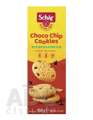 Levně Dr. Schär AG Schär CHOCO CHIP COOKIES sušenky bez lepku, s kousky čokolády 1x100 g