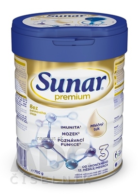 Levně Semper AB Sunar Premium 3 mléčná výživa (od ukonč. 12. měsíce) 1x700 g