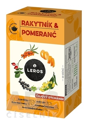 Levně LEROS, s r.o. LEROS ČAJOVÁ CHVÍLKA RAKYTNÍK &amp; POMERANČ bylinný čaj aromatizovaný, nálevové sáčky 20x2 g (40 g)