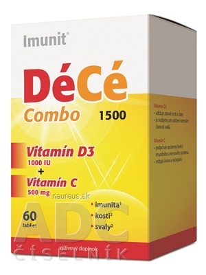 Levně Simply You Pharmaceuticals a.s. DéCé Combo 1500 - Imunit tbl (vitamin D3 1000 IU + vitamin C 500 mg) 1x60 ks