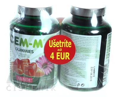 Levně Salutem Pharma s.r.o. CEM-M Gummi IMUNITA želatinové multivitaminy s Echinaceou (sleva 4 €) 2x60 (120 ks) 2 x 60 ks