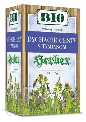 Levně HERBEX spol. s r.o. HERBEX BIO DÝCHACÍ CESTY s tymiánem bylinná směs, čaj 20x1,2 g (24 g)