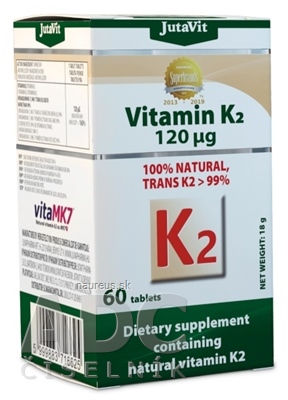 Levně JuvaPharma Kft. JutaVit Vitamin K2 přírodní 120 mikrogramů tbl 1x60 ks