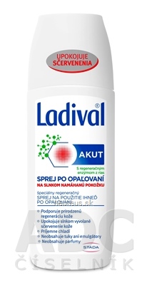 Levně STADA Arzneimittel AG Ladival AKUT apres sprej po opalování 1x150 ml 150 ml