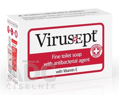 Levně MedicProgress, a.s. Virusept toaletní mýdlo s antibakteriální přísadou, s vitaminem E, 1x90 g 90