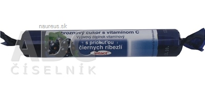Levně Sanotact GmbH INTACT rolka HROZNOVÝ CUKR S VIT. C pastilky s příchutí černého rybízu 1x40 g 40g
