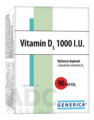 Levně GENERICA spol. s r.o. GENERICA Vitamin D3 1000 IU cps 1x90 ks
