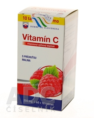 Levně Dobré zo Slovenska, s.r.o Dobré z SK Vitamin C 200 mg příchuť MALINA tbl 60 + 10 zdarma (70 ks) 70 ks