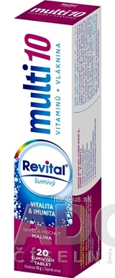 Levně VITAR s.r.o. Revital multi 10 vitaminů + vláknina šumivý tbl eff s příchutí malina 1x20 ks 20 ks