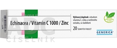 Levně GENERICA spol. s r.o. GENERICA Echinacea / Vitamin C 1000 / Zinc tbl eff 1x20 ks 20 ks