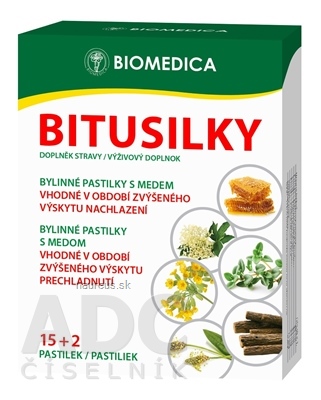 Levně Biomedica, spol. s r.o. BIOMEDICA BITUSILKY bylinné pastilky 15 + 2 (17 ks) 17 ks