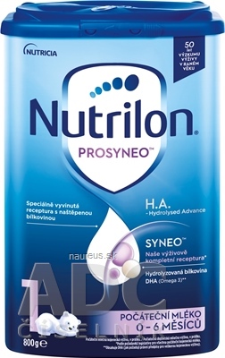 Nutricia Infant Nutrition Ltd. Nutrilon 1 PROSYNEO HA - Hydrolyzed Advance počáteční kojenecká výživa (0-6 měsíců) 1x800 g 