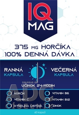 Levně K2pharm s r.o. Naturprodukt IQ MAG Hořčík 375 mg ranní a večerní tobolky 1x60 ks 60 ks