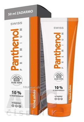 Levně Simply You Pharmaceuticals a.s. SWISS Panthenol PREMIUM 10% tělové mléko 200 + 50 ml zdarma (250 ml) 250 ml