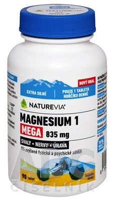 Levně VALEANT Canada Consumer Products SWISS NATUREVIA MAGNESIUM 1 MEGA 835 mg tbl 1x90 ks 90 ks