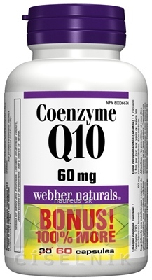 Levně WN Pharmaceuticals Ltd. Webber Naturals Koenzym Q10 60 mg cps 30 + 30 zdarma (60 ks) 60 ks