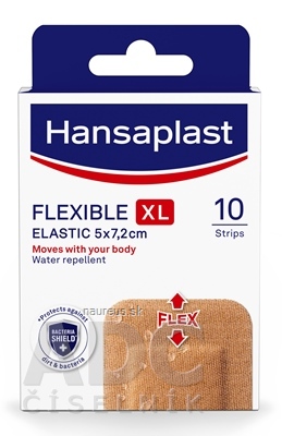 Levně BEIERSDORF AG Hansaplast FLEXIBLE XL Elastic náplast elastická, 5x7,2 cm 1x10 ks
