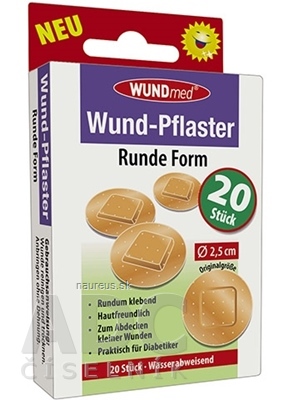Levně WUNDmed GmbH & Co. KG WUNDmed Kruhová náplast Tělová (průměr 2,5 cm) 1x20 ks
