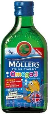Levně Orkla Health AS MOLLER&#39;S Omega 3 RYBÍ OLEJ Ovocná aroma z jater tresek 1x250 ml 250 ml