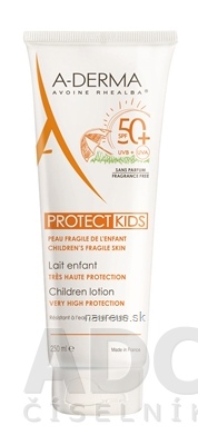 Levně Pierre Fabre Dermo-cosmétique A-DERMA PROTECT KIDS LAIT SPF50 + mléko pro děti (křehká fragilní kůže) 1x250 ml 250ml