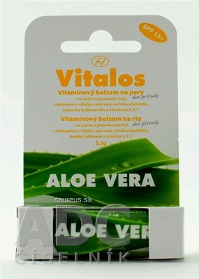 Levně Vitalos s.r.o. VITALOS Balzám na rty aloe vera SPF 15 vitamínový 1x1 ks