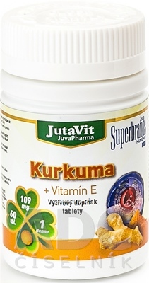 Levně JuvaPharma Kft. JutaVit Kurkuma + Vitamín E tbl 1x60 ks 60 ks