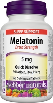 Levně WN Pharmaceuticals Ltd. Webber Naturals Melatonin 5 mg tablety pod jazyk, rozpustné 1x60 ks 5mg