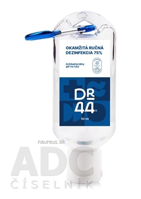 Levně 44 ENTERPRISE, s.r.o. DR.44 OKAMŽITÁ RUČNÍ DEZINFEKCE s karabinkou antibakteriální gel (75% ethanol) 1x50 ml 50ml