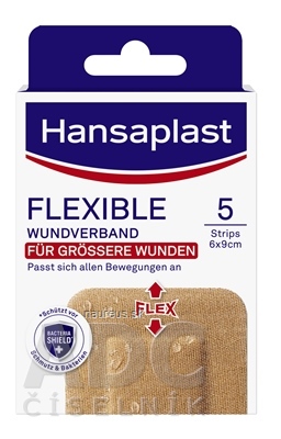 Levně BEIERSDORF AG Hansaplast FLEXIBLE XXL náplast elastická, 6x9 cm 1x5 ks