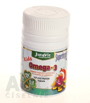 Levně JuvaPharma Kft. JutaVit Omega-3 Kids žvýkací tobolky s příchutí pomeranče 1x45 ks