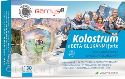 Levně BioPol GN s.r.o. div. Pharma United Ltd. (CAN) Barnys KOLOSTRUM s beta-glukany forte cps 1x30 ks