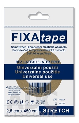 Levně ALFA VITA, s.r.o. FIXAtape STRETCH samofixačné kompresní elastické obinadlo, bez latexu 2,5cm x 450cm, 1x1 ks 2,5cm x 450cm, 1x1 ks