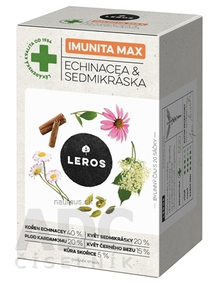 Levně LEROS, s r.o. LEROS IMUNUTA MAX ECHINACEA &amp; sedmikrásky bylinný čaj, nálevové sáčky 20x1,2 g (24 g)