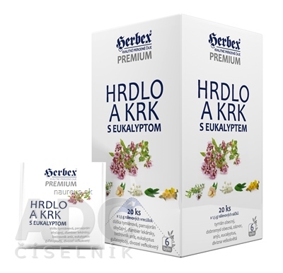 HERBEX spol. s r.o. HERBEX Premium HRDLO A KRK s eukalyptem bylinná směs, čaj 20x1,5 g (30 g) 