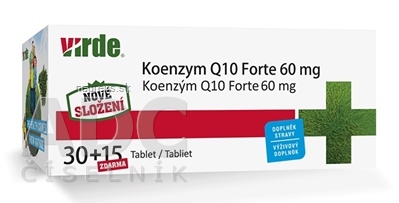 Levně VIRDE spol. s r.o. Virde KOENZYM Q10 Forte 60 mg tbl 30 + 15 zdarma (45 ks) 45 ks