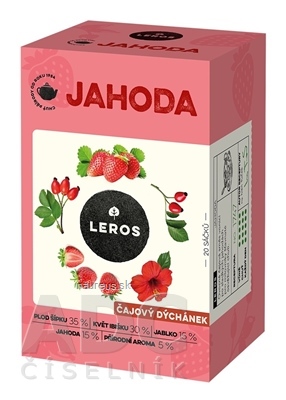 Levně LEROS, s r.o. LEROS ČAJOVÁ CHVÍLKA JAHODA ovocný čaj aromatizovaný, nálevové sáčky 20x2 g (40 g)