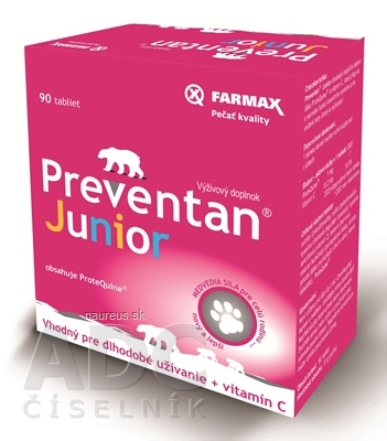 Levně SVUS Pharma a.s. Farmax Preventan Junior + vitamín C tbl 1x90 ks 90 ks