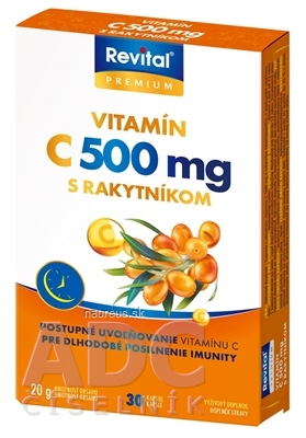 Levně VITAR s.r.o. Revital PREMIUM VITAMIN C 500 mg S rakytníkem cps 1x30 ks 30 ks