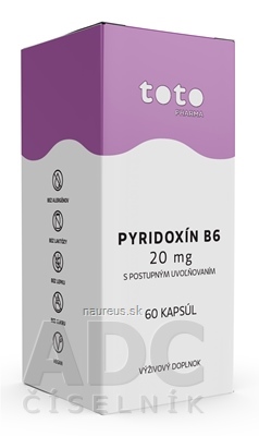 Levně TOTO Pharma s.r.o. TOTO pyridoxin B6 20 mg cps s postupným uvolňováním 1x60 ks