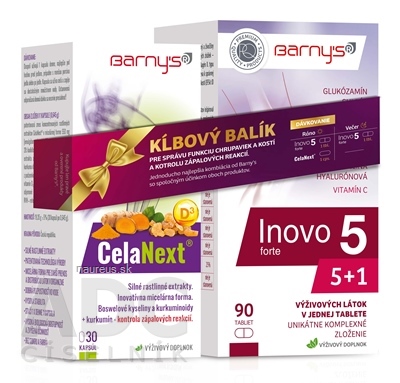 Levně Biopol GN, s.r.o.,člen Pharma United Inc.(CAN) Barny&#39;s KLOUBOVÝ balík Inovo 5 forte tbl 90 ks + CelaNext cps 30 ks, 1x1 set