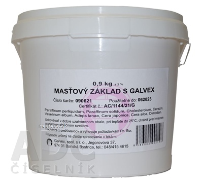Levně GALVEX spol. s.r.o. Masťového základu S - GALVEX ung 1x900 g