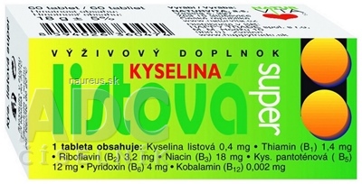 Levně NATURVITA, a.s. Naturvita KYSELINA LISTOVÁ SUPER tbl 1x60 ks 60 ks
