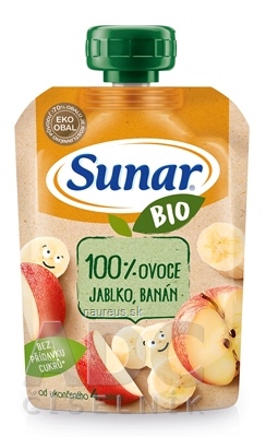 Levně HERO CZECH s.r.o. Sunar BIO Kapsička Jablko, banán 100% ovoce (od ukonč. 4. měsíce) 1x100 g 100 g