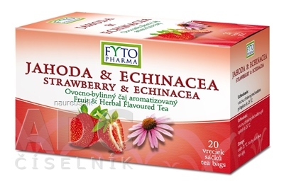 Levně FYTOPHARMA, a.s. FYTO JAHODA &amp; ECHINACEA ovocno-bylinný čaj 20x2 g (40 g) 20 ks