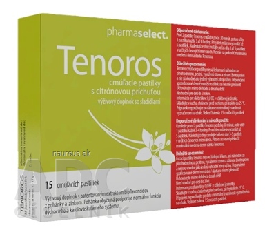 Levně Pharmaselect International Beteiligungs GmbH TENOROS pastilky na cucání s pohankou a zinkem, s citrónovou příchutí 1x15 ks