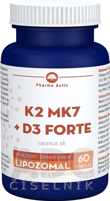 Levně ADITIVA CZ, s.r.o. Pharma Activ Lipozomal K2 MK7+D3 FORTE cps 1x60 ks
