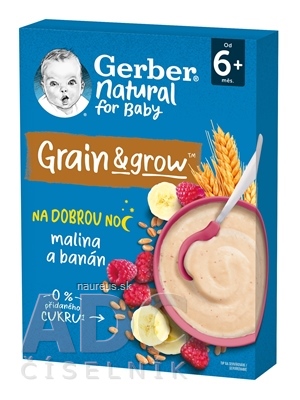 Levně Nestlé Portugal Gerber Natural Mléčná KAŠE Pšeničně-ovesná malina a banán (od ukonč. 6. měsíce) 1x220 g