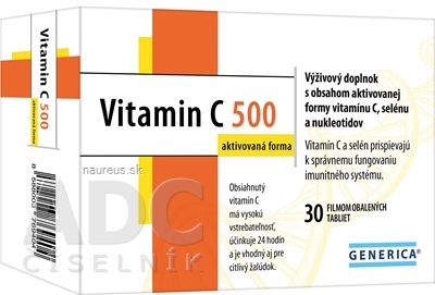 Levně GENERICA spol. s r.o. GENERICA Vitamin C 500 aktivovaná forma tbl flm 1x30 ks